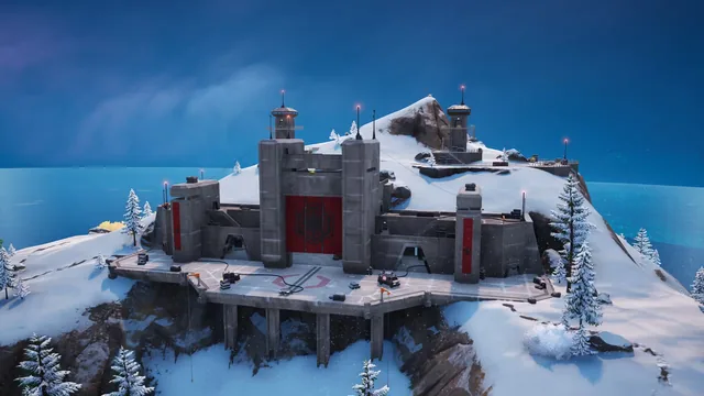The snowbound entrance to First Order Base