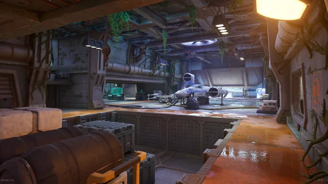 A workshop interior at Resistance Base