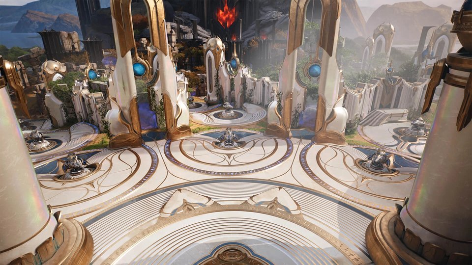 Ornate gold and marble plaza on the Monolith map