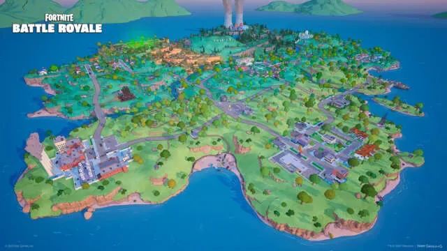 Fortnite — The Simpsons Season: Simpsons season map overview