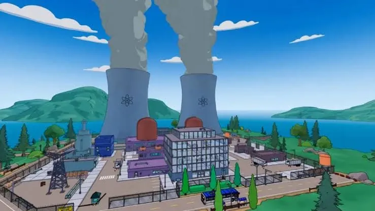Fortnite — The Simpsons Season: Springfield Nuclear Power Plant from above